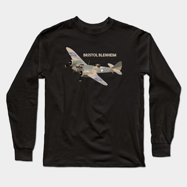 Bristol Blenheim British WW2 Airplane Long Sleeve T-Shirt by NorseTech